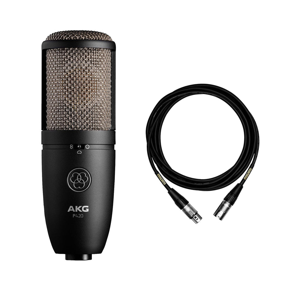 AKG P420 Microphone w/ Premium 15-foot XLR Mogami Cable Bundle