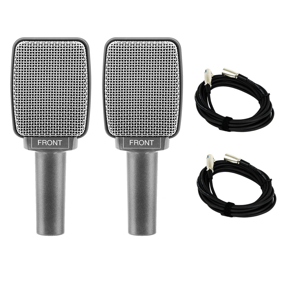 Sennheiser E609 Microphone Stereo Pair w/ Two 20-Foot XLR Cables Bundle