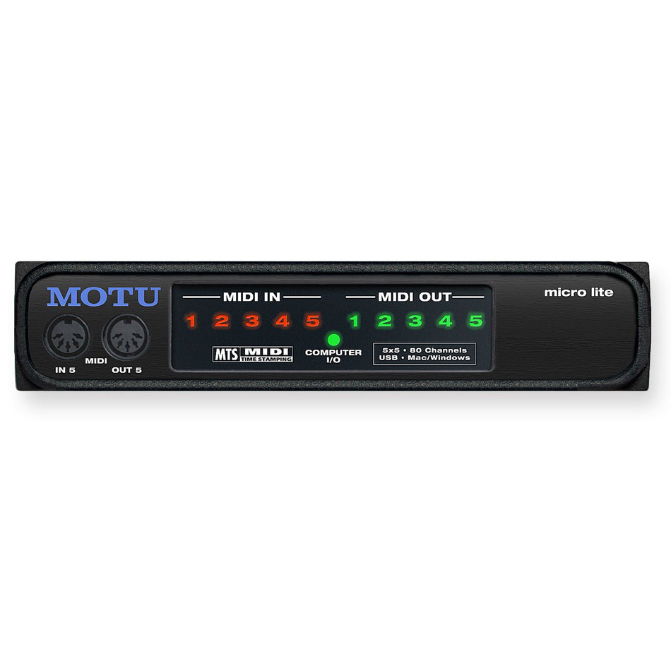 MOTU micro lite 5x5 USB Bus-Powered MIDI Interface