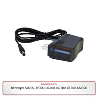 9V Power Supply for Behringer SM200, TP300, UC200, UD100, UF300, and UM300