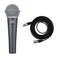 Shure Beta 58A Dynamic Live Vocal Microphone Bundle with Pro Co XLR Cable