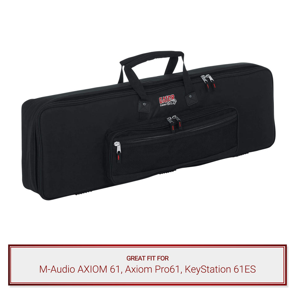 Gator Slim Keyboard Gig Bag fits M-Audio AXIOM 61, Axiom Pro61, KeyStation 61ES