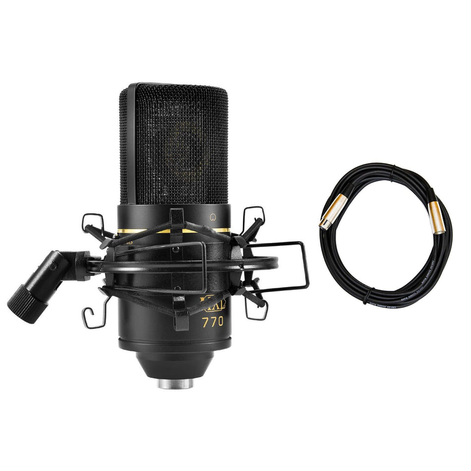 MXL 770 Condenser Microphone w/ XLR Cable Bundle