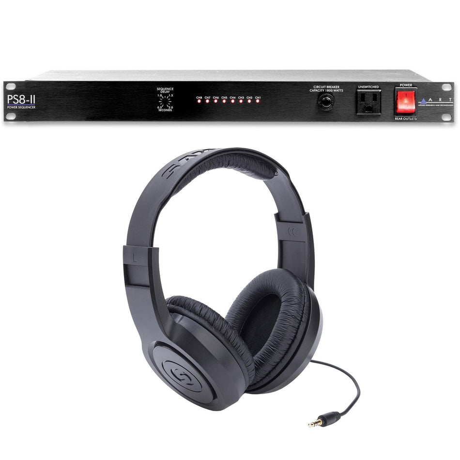 ART PS8-II Power Conditioner Bundle with Samson SR350 Headphones