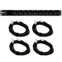 ART MX821S 8-Channel Mic/Line Mixer Bundle with four 20-foot XLR Cables