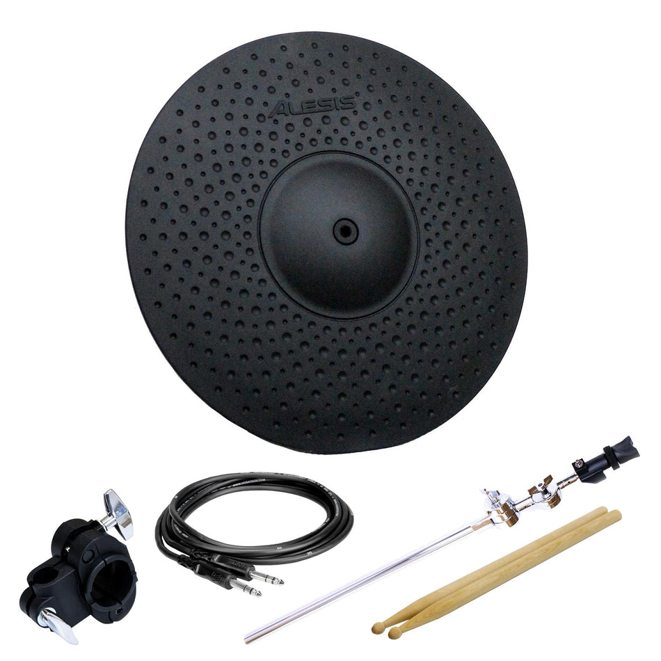 Alesis 14" Dual-Zone Cymbal Pad for Strike Pro SE with Clamp, Arm, Cable, Sticks
