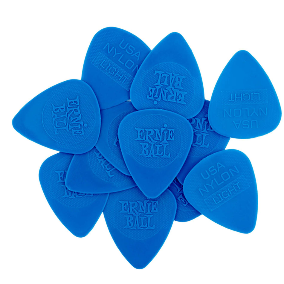 Ernie Ball 9135 .53mm Blue Thin (T) Nylon Guitar Picks, 12-Pack