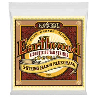 Ernie Ball 2063 Earthwood 5-String Banjo Bluegrass 80/20 Bronze Banjo Strings (9-20 Gauge)