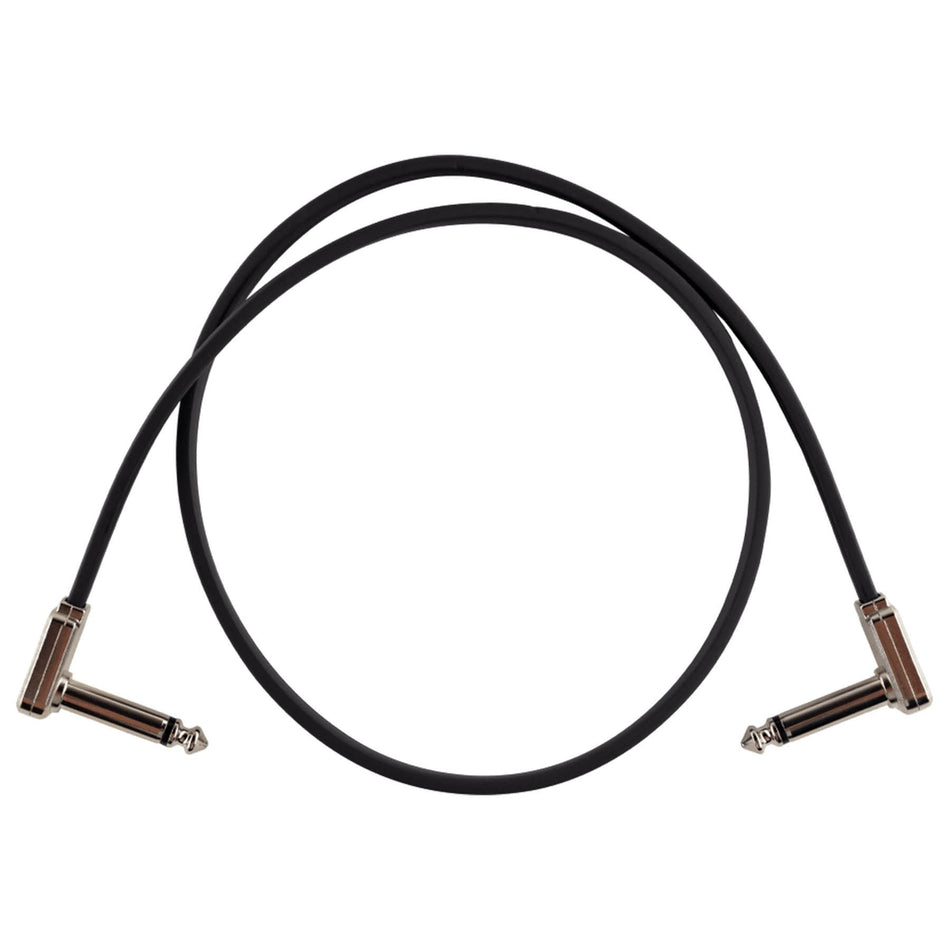 Ernie Ball 6228 24" Black Flat Ribbon 1/4" TS Low Profile Patch Cable Pedal Cord