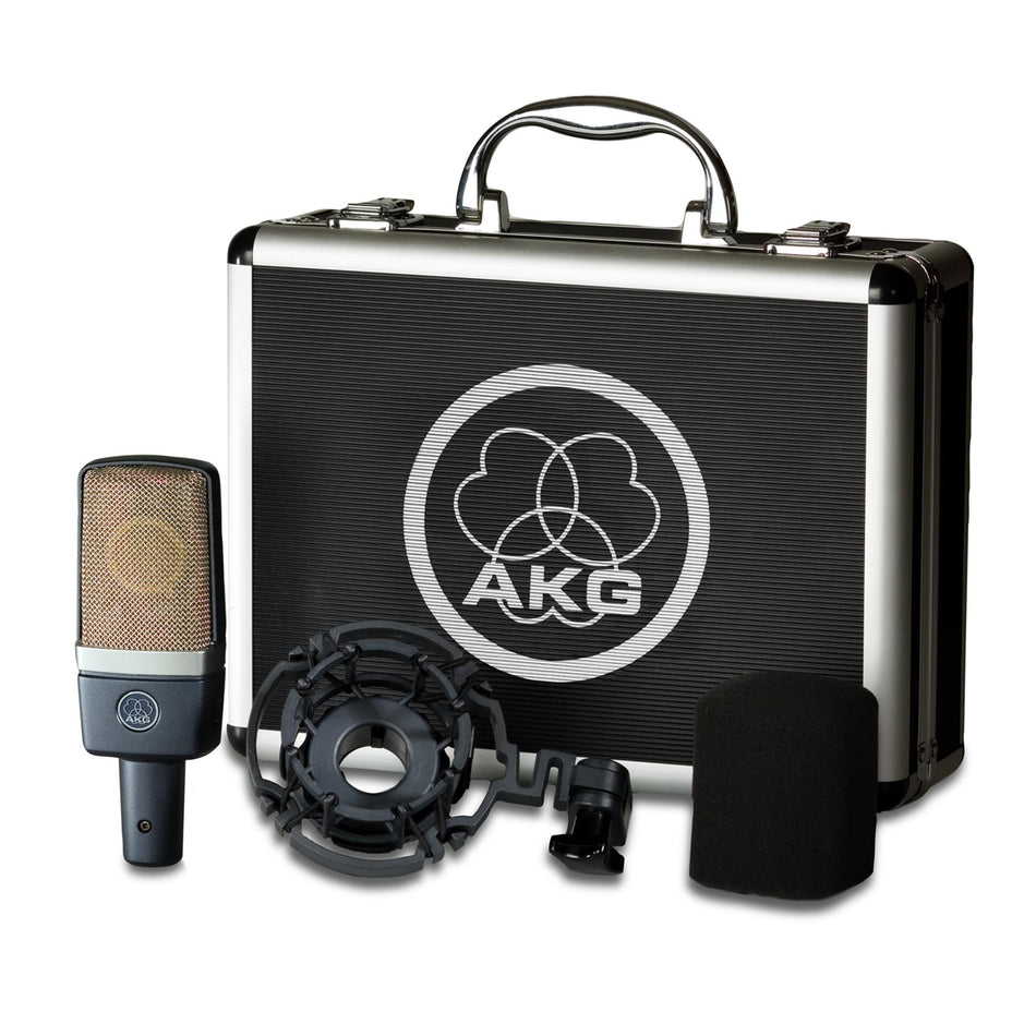 AKG C214 Studio Condenser Microphone with Case & Shock Mount C-214 Mic