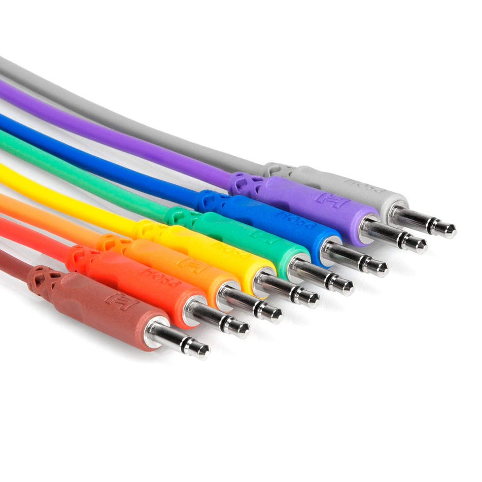 Hosa CMM-890 8-Pack of 3-foot 1/8" TS Eurorack Patch Cables