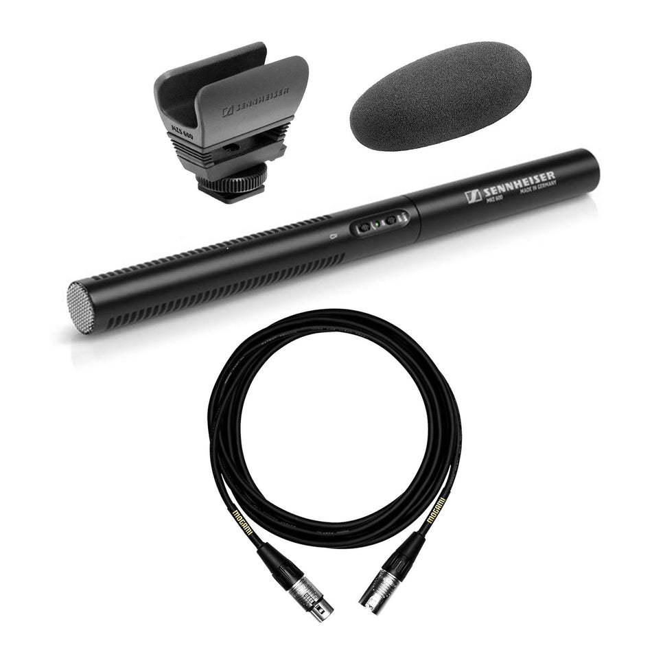 Sennheiser MKE 600 Microphone w/ Premium 15-foot XLR Mogami Cable Bundle