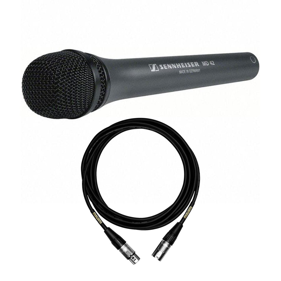 Sennheiser MD 42 Reporter Microphone Bundle with 15-Foot Mogami XLR Cable