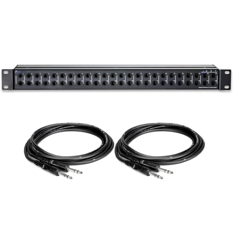ART P48 48-Point Balanced Patchbay Bundle with 2 1/4" TRS Cables