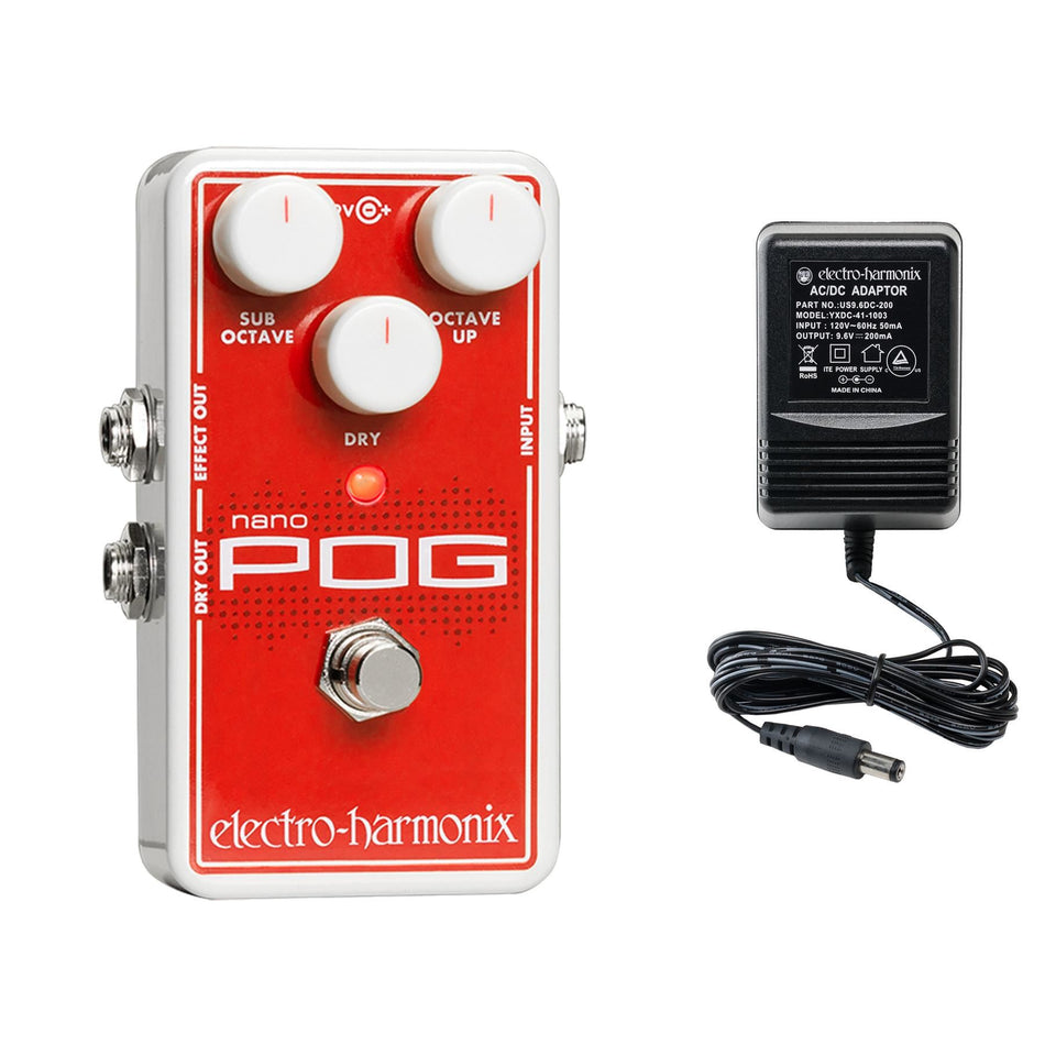 Electro-Harmonix Nano Pog Polyphonic Octave Generator Pedal with Power Supply FX