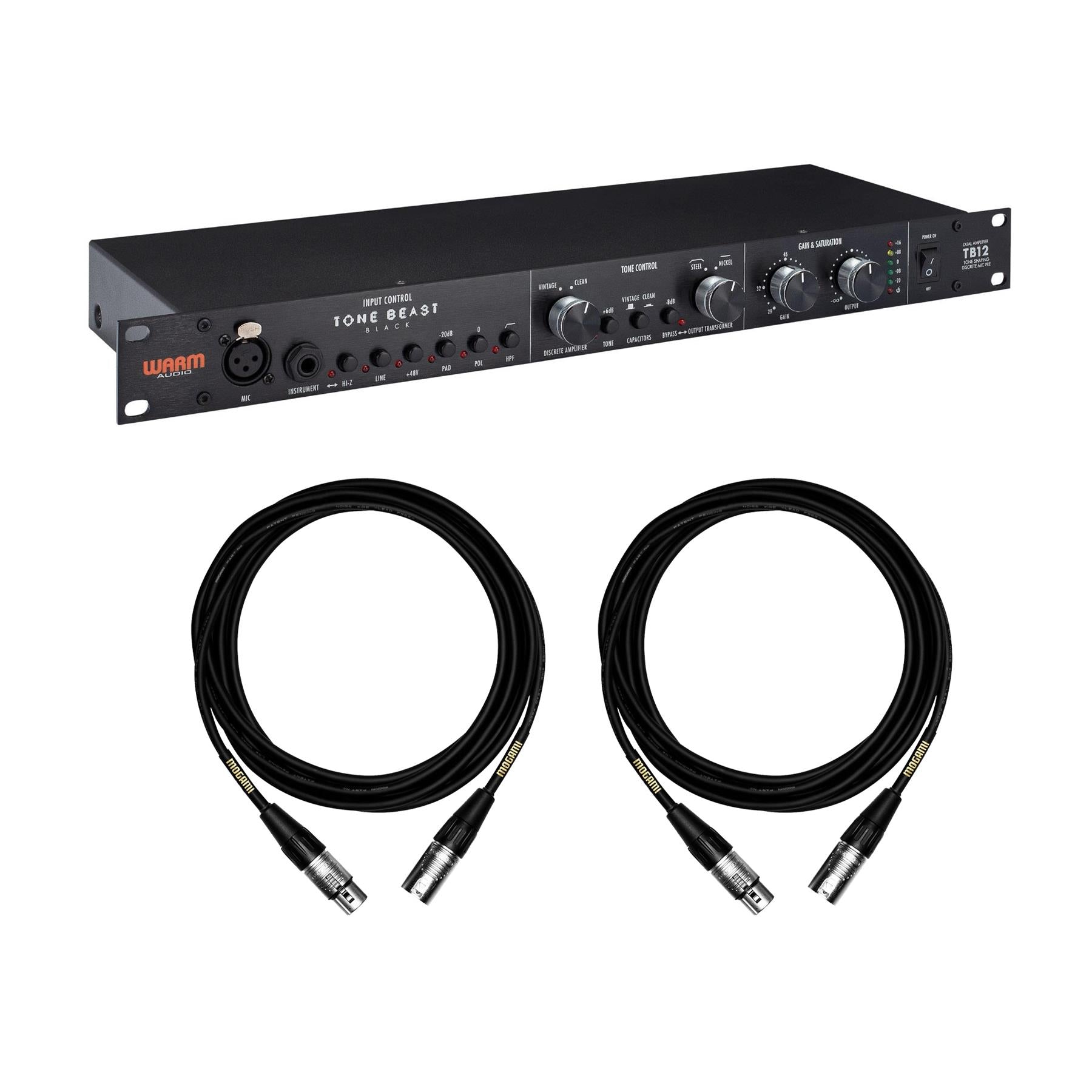 Warm Audio TB12 Tone Beast Black Mic Preamp Bundle with Mogami XLR