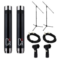 MXL CR21 Microphone Stereo Pair Bundle with 2 20-foot XLR Cables & Stands