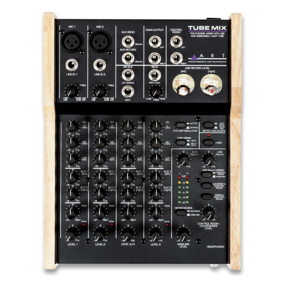 ART TubeMix 5-Channel Mixer with USB Interface and Assignable Tube