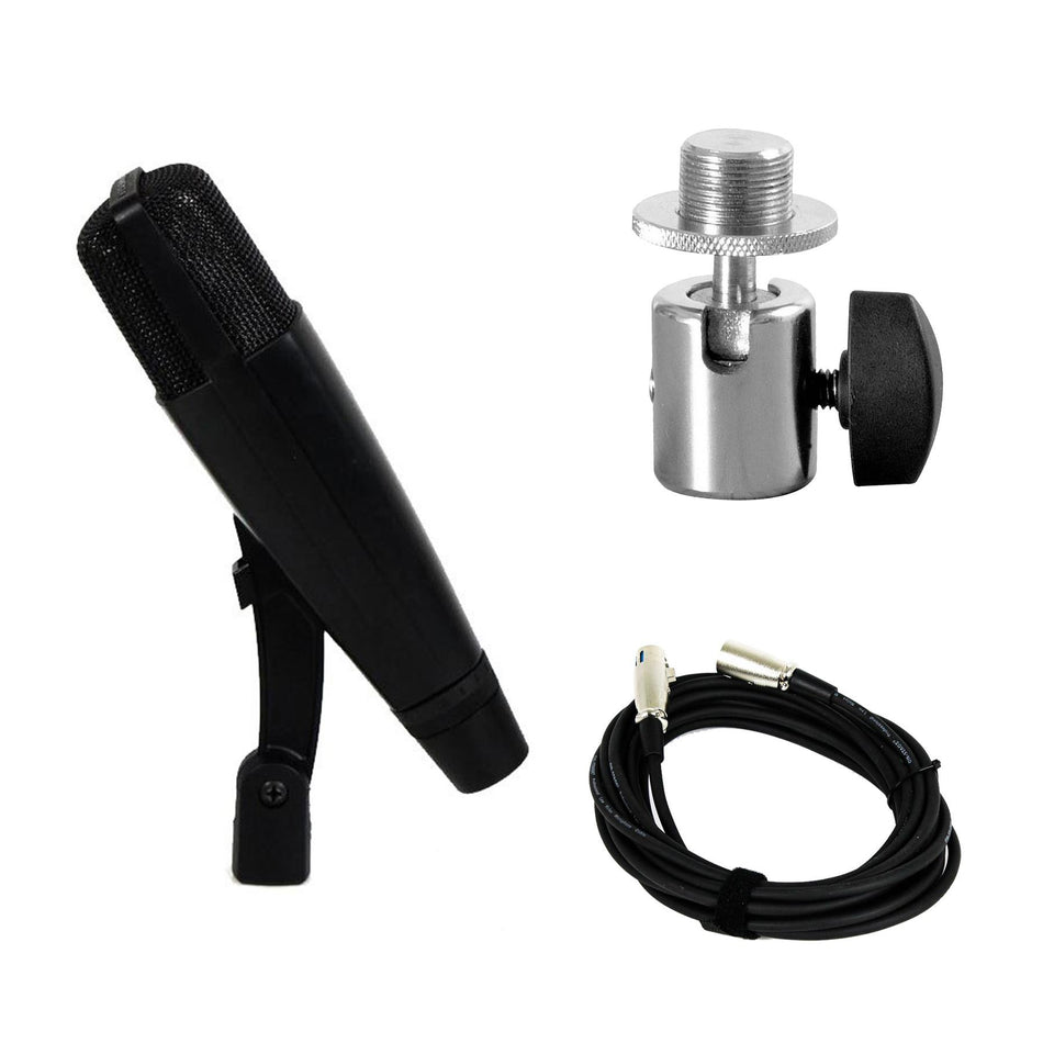 Sennheiser MD421-II Dynamic Microphone w/ Ball Joint Adapter & XLR Cable Bundle