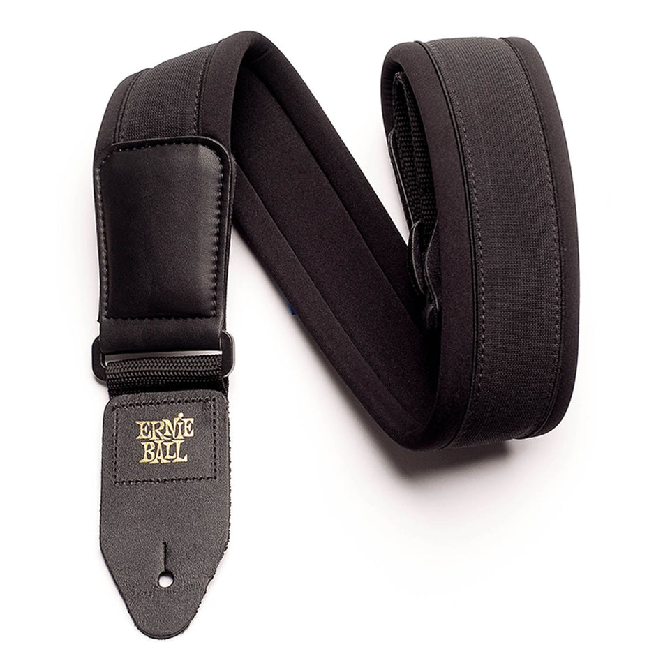 Ernie Ball 4144 Black Padded Neoprene Adjustable 2.5" Wide Comfort Guitar or Bass Strap