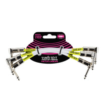 Ernie Ball 6051 3-Pack White 6-inch Right-Angle 1/4" TS Patch Cables