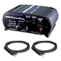 ART USB Phono Plus PS Project Series Bundle with 2 RCA to 1/4" Cables