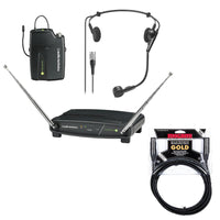 Audio-Technica ATW-901a/H Headset Wireless System Bundle with Mogami Gold Cable