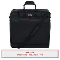 Gator Cases Mixer Bag fits Mackie Pro FX16, ProFX16v2 Mixers