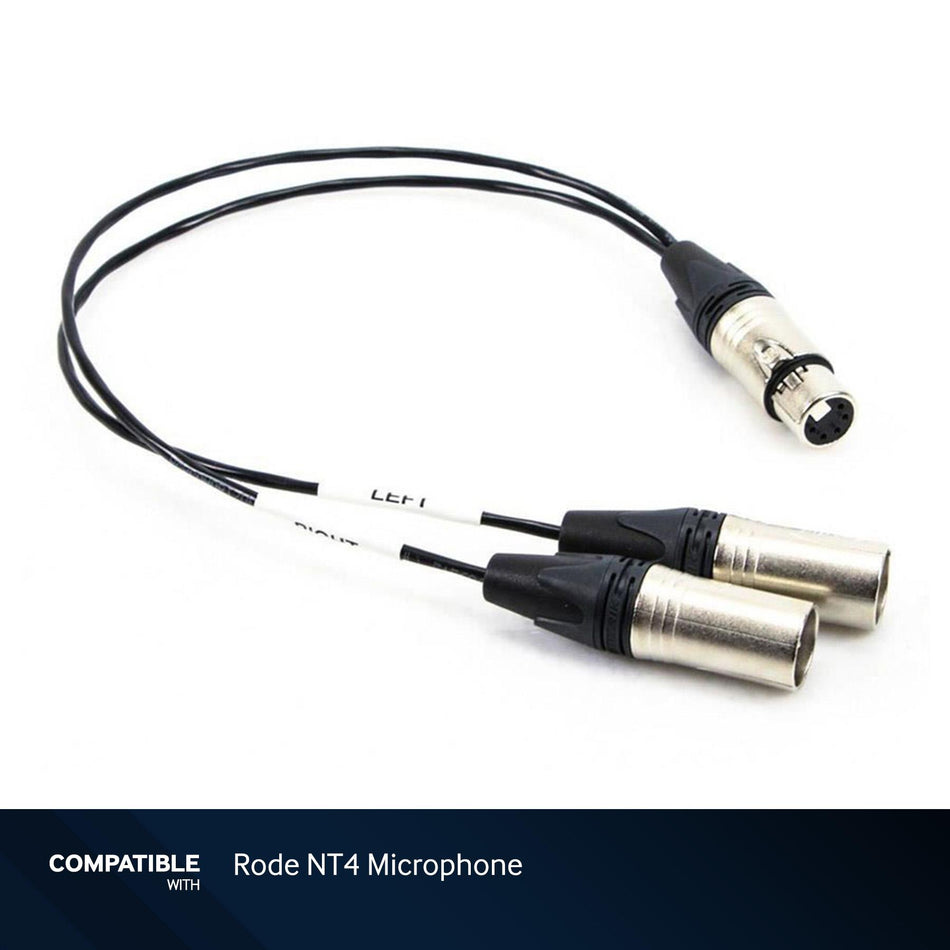 Rapco 1-Foot Stereo XLR Y-Cable compatible with Rode NT4 Microphone