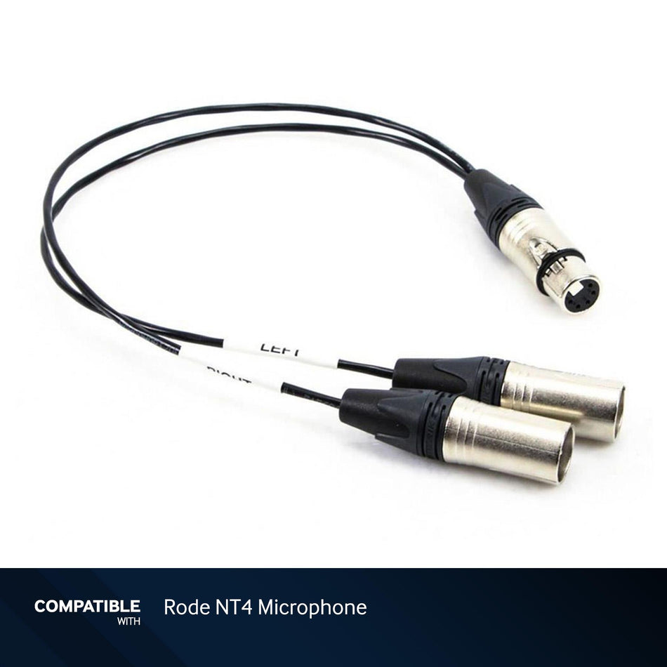 RapcoHorizon 1-Foot 5-Pin XLR to Stereo 3-Pin XLR Y-Cable compatible with Rode NT4 Microphone
