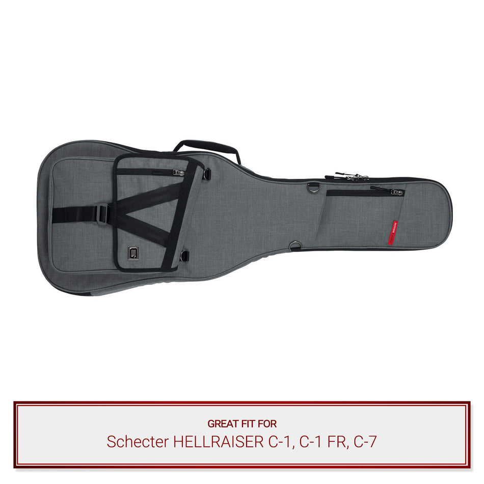 Grey Gator Case fits Schecter HELLRAISER C-1, C-1 FR, C-7