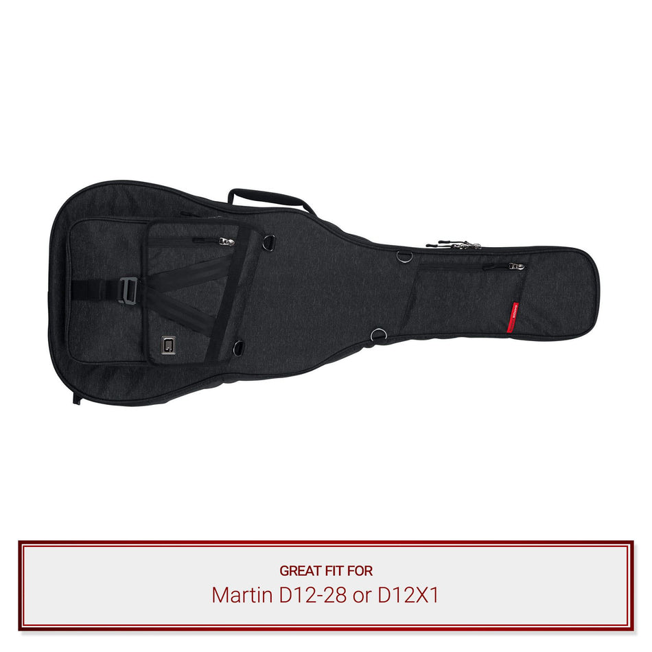 Gator Charcoal Transit Case fits Martin D12-28 or D12X1