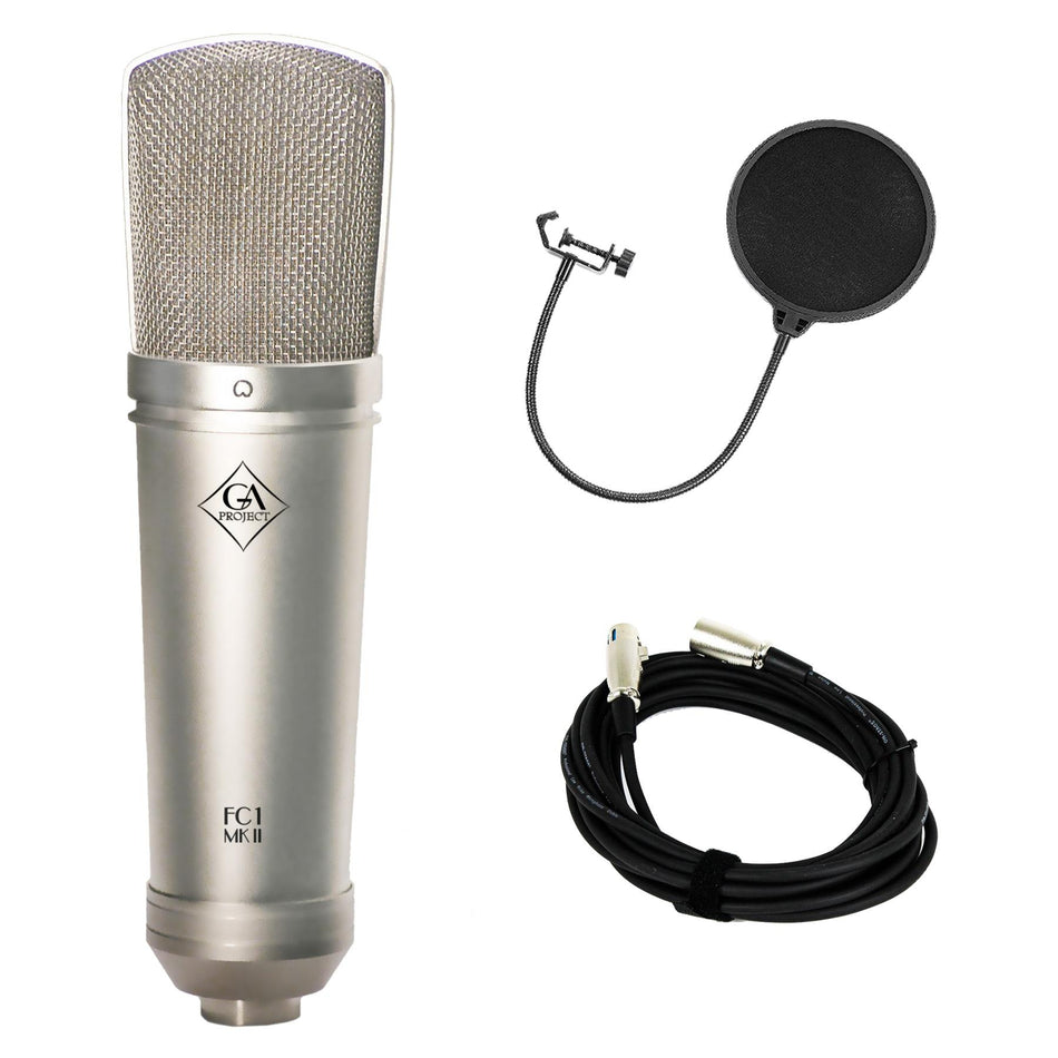 Golden Age Project FC1 MK2 Condenser Microphone w/ XLR Cable & Pop Filter Bundle