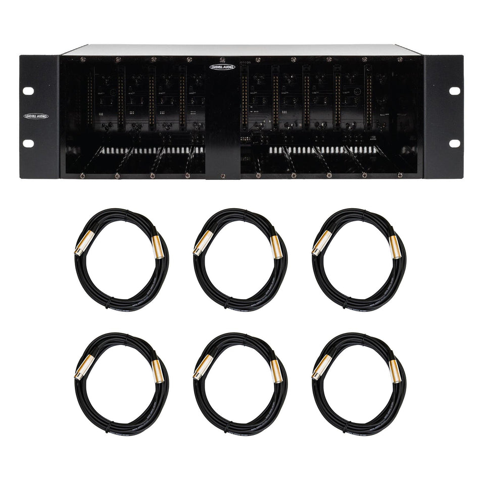 Lindell 510 Power MK2 10-Slot 500-Series Chassis Bundle with 20-foot XLR Cables
