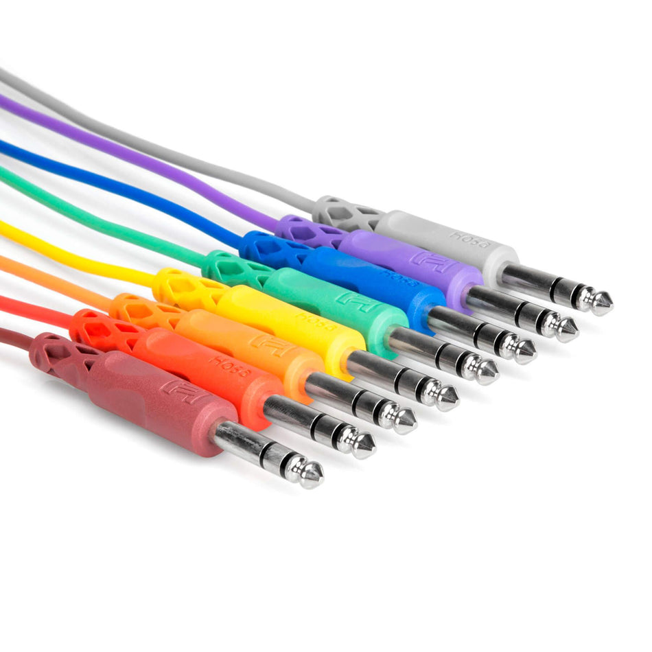 Hosa CSS-890 8-Pack of 3-foot 1/4" TRS Balanced Patch Cables