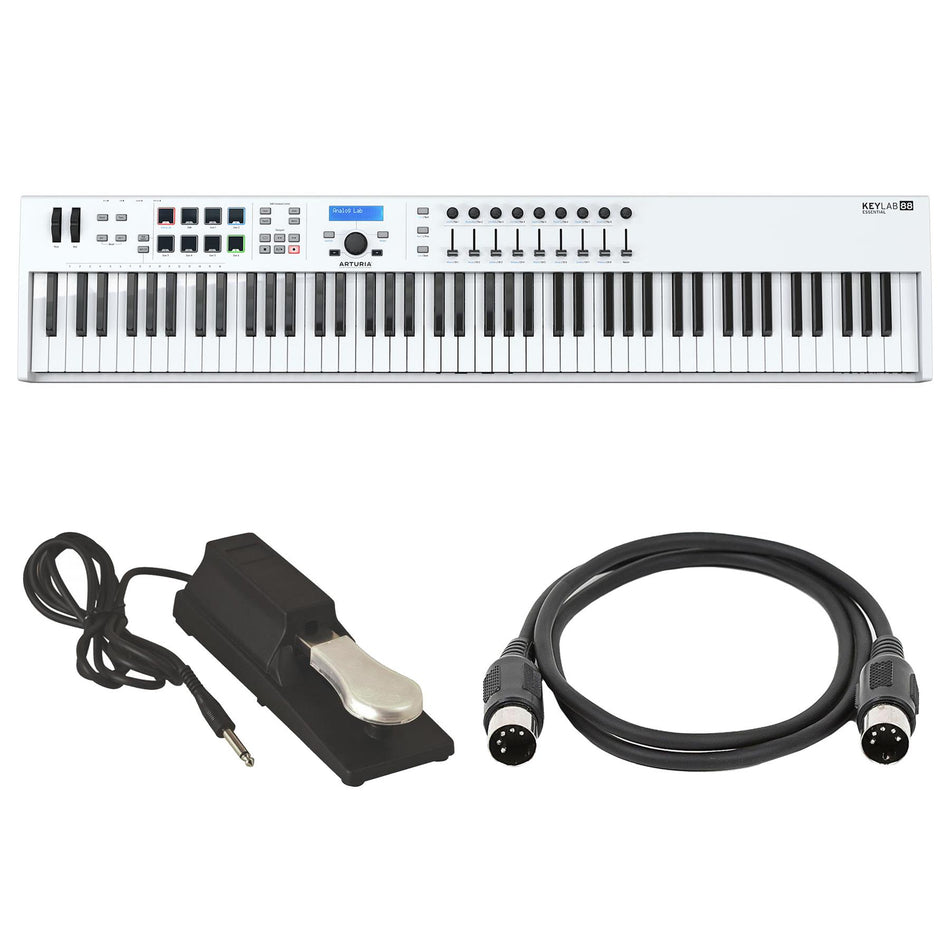 Arturia Keylab 88 Essential Controller Bundle with Sustain Pedal & MIDI Cable