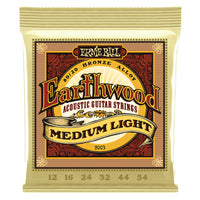 Ernie Ball 2003 Medium Light Earthwood 80/20 Bronze Acoustic Guitar Strings (12-54 Gauge)