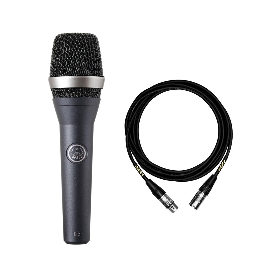 AKG D5 Vocal Microphone w/ Premium 15-foot XLR Mogami Cable Bundle