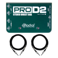 Radial Engineering ProD2 Stere Passive Direct Box Bundle with Mogami 1/4" Cables