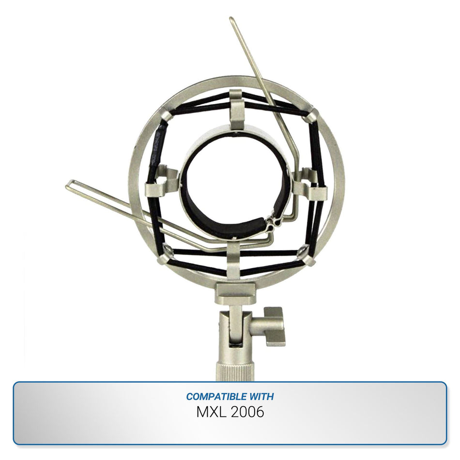 MXL Silver Shock Mount compatible with MXL 2006 Microphone Microphone