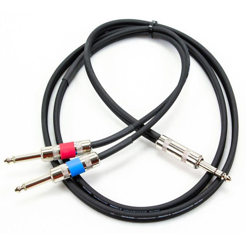 Pro Co Excellines IPBQ2Q-3 1/4" TRS Male to Dual 1/4" TS Male Insert Cable, 3-Foot