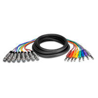 Hosa STX-803F 10-foot 8-Channel XLR Female to 1/4" TRS Male Balanced Snake