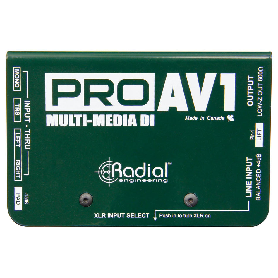 Radial Engineering ProAV1 Multimedia Direct Box - Pro AV 1 Mono DI