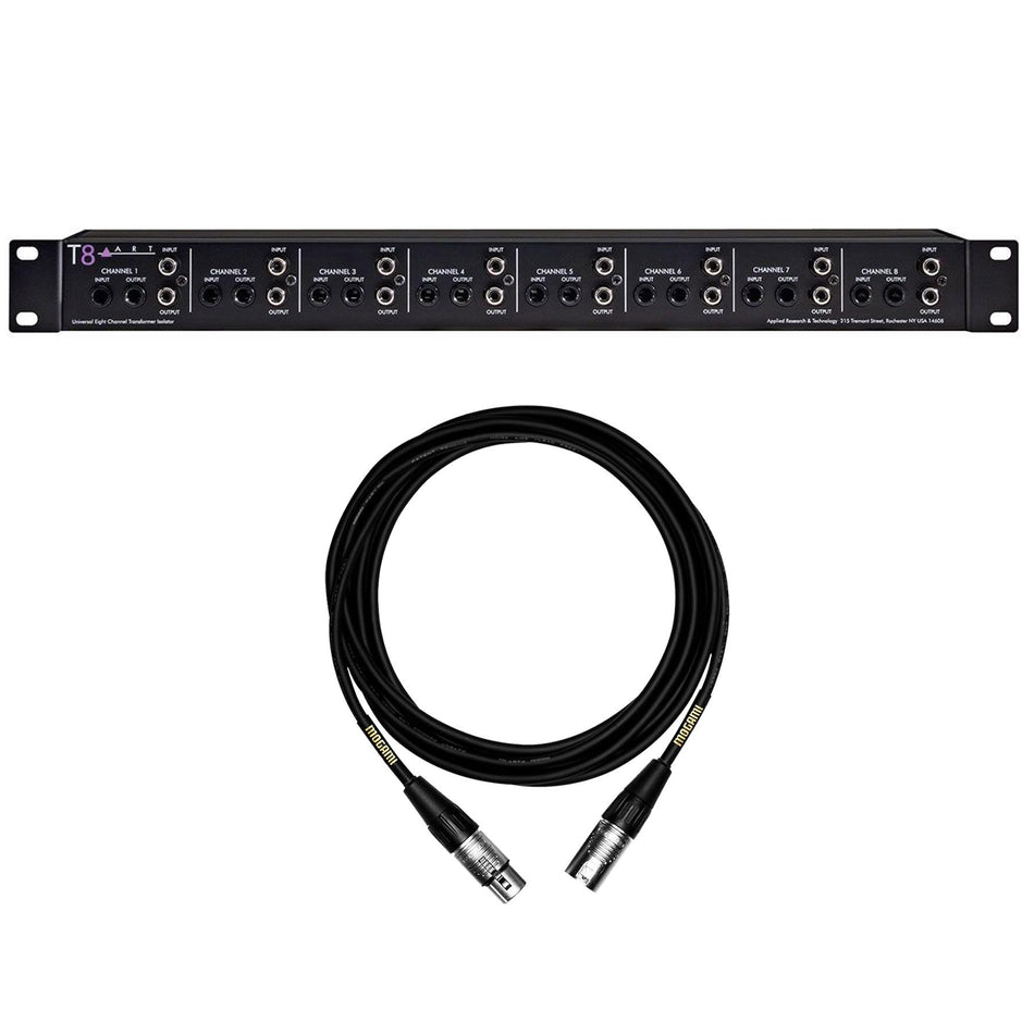 ART T8 Transfomer Isolator Hum Eliminator Bundle with Mogami XLR Cables
