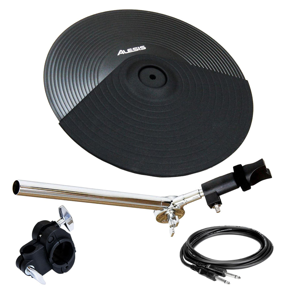 Alesis 12" Single Zone Cymbal Pad Bundle with Support Arm, Clamp, TS Cable