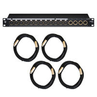 Black Lion BPR XLR 16-Point XLR Patchbay Bundle with 4 XLR Cables