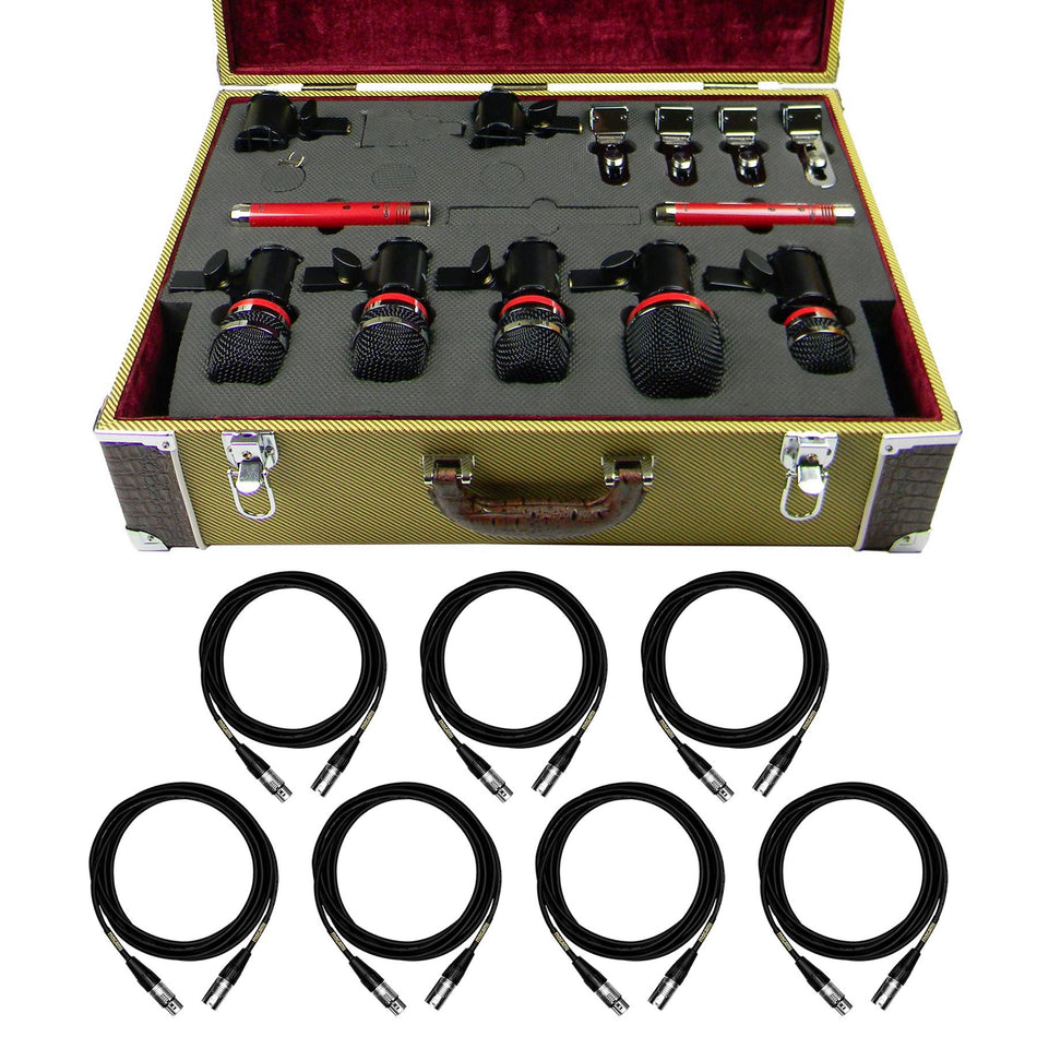 Avantone CDMK-7 7 Mic Drum Microphone Kit Bundle with 7 Mogami XLR Cables