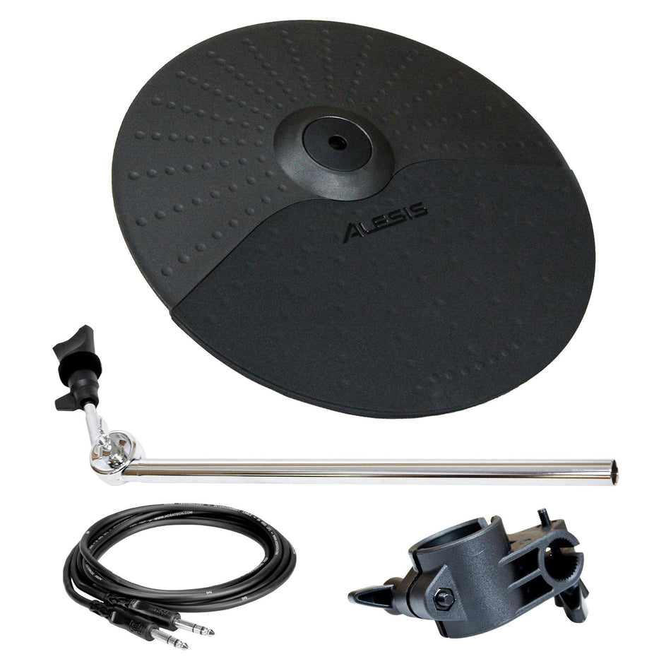 Alesis 10" Single Zone Cymbal w/ Support Arm, Clamp, 1/4" TRS Cable Bundle