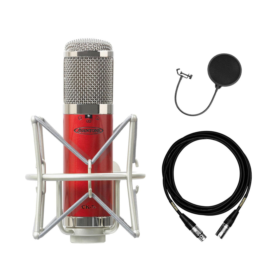 Avantone CK-7+ Microphone w/ 15-Foot Mogami XLR Cable & Pop Filter Bundle