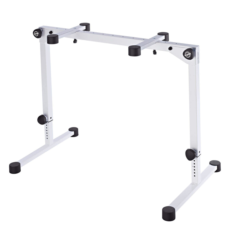 K&M 18820 Pure White Omega Pro Table-style Keyboard Stand with Folding Legs